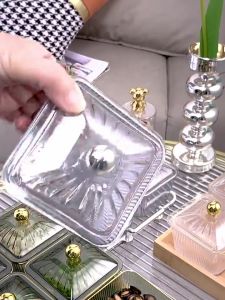 Mangkok Side Dish Toples Acrylic Tempat Saji Snack Cemilan Fruit Tray Set Wadah Makanan+Nampan