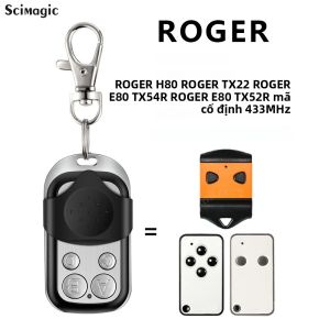 Điều Khiển Từ Xa Cửa Gara Đa Năng 433MHz ROGER H80 TX22 TX54R TX52R Mã Cố Định Kim Loại PVC Có Pin
