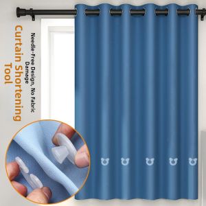 MUHUALAN | Adjustable No-Sew Curtain Shortener Buckles