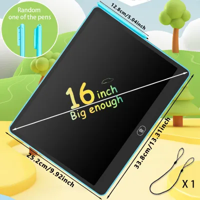 11/13/16 Inch Kids Chalkboard LCD Writing Board Tablet Drawing Painting Educational Toy for Children Aged 3-8 Years Boys Girls