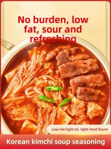 Korean Style Kimchi Soup Seasoning Low Fat Quick Meal Soup Pack Hot Pot Soup Base Fermented Cabbage Tofu Soup Korean Cuisine