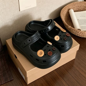 XIXITIAO | Arch Support Wooden Style Button Vintage Slippers