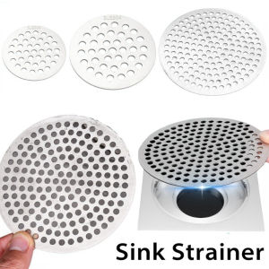 ตาข่ายที่ดักเส้นผมสแตนเลสทรงกลมป้องกันตะแกรงดักกลิ่นอุดตันอุปกรณ์ห้องอาบน้ำห้องครัวฝาแบบตาข่ายแยกท่อระบายน้ำ1ชิ้น