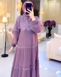 Gamis Kondangan Terbaru 2023: JELITA DRESS SHIMMER MIX BRUKAT