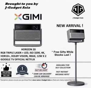 [Top1 Seller for Projectors] XGIMI HORIZON 20 4K c/w Free Original Tall Stand & 100” Screen Worth $548 Triple Laser Projector 3200 ISO Lumens Google TV with Licensed Netflix Optical Zoom & Lens Shift IMAX Enhanced Dolby Vision-2 Years Local Warranty
