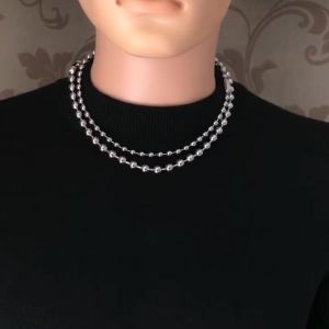 Kalung Titanium Baja Biji Rantai Lada Cocok Untuk Cowok Dan Wanita / Kalung Stenlisstell Merica Anti Karat / Rantai Kalung Biji Lada Silver Murah / Fashion Kekinian / Kalung Titanium Pria Wanita Anti Karat