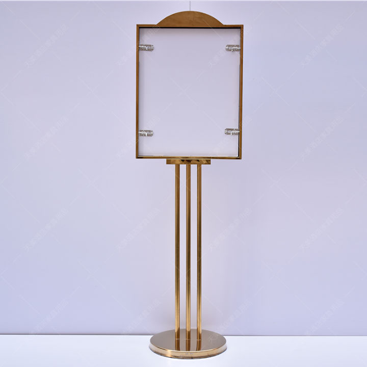 Titanium Gold Stainless Steel Hotel Lobby Directional Sign Stand Poster ...