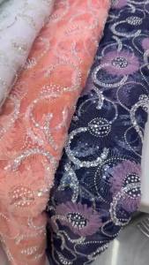2026 High-Quality African Nigerian Tulle Lace Fabric Guipure Embroidery Beads Sequins 5 Yards for Sewing Dresses