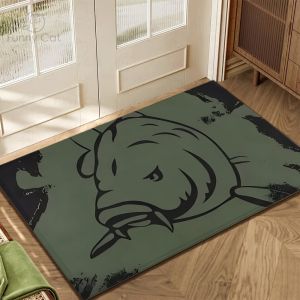 VIKAMA Neon Blue Jaguar Animal Pattern Car Boot Mat Black Base Wear Resistant Easy Clean Vehicle Trunk Floor Mat Home Decoration