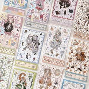 Cute Girl Dog Sticker 5 Inch Synthetic Paper Ordinary Little Dog Sticker Girls Cute Decoration Student Notebook Decoration