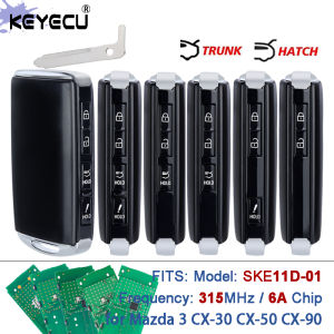 KEYECU WAZSKE11D01 SKE11D-01 315MHz 6A Chip Keyless-Go Smart Remote Key Fob for Mazda 3 Hatchback CX-30 CX-50 CX-90 2019-2025