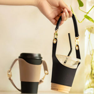[Còn Hàng] Ốp lật đật Chất liệu da PU chất liệu da PU Ốp lật đật dây chai nước Ốp cốc cầm tay da điều chỉnh được Phụ Kiện cốc nước