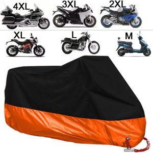 All Season Motorcycle Cover Orange Heavy Duty Sun Reflective Waterproof Dustproof UV Protection for Moto Scooter M to 4XL