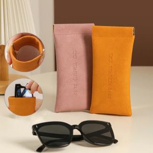 PU Leather Eyewear Bag with Automatic Rebound Lock Women Men Waterproof Sunglasses Cover Portable Simple Spectacles Storage Sleeve Pouch