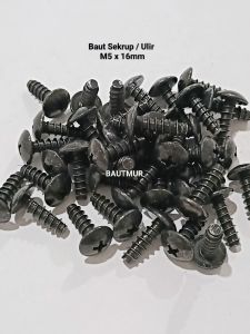 Baut Body Skrup Yamaha 5mm x 15mm Hitam ( Paket 25pcs)