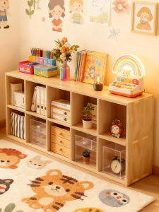 FWTDF | Wooden Bookshelf Display Cabinet Storage Rack