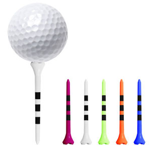 Golf Tees 100pcs 83mm Stripe Scale Precise Kick-off Cup Lightweight Durable High Elasticity Anti Slip Ball Seat TE031