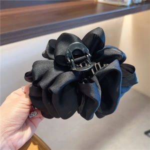 Elegant Black Satin Bubble Butterfly Knot Hair Clip Shark Clamp Stylish Chinese Style Fashion Hair Accessories New 2025