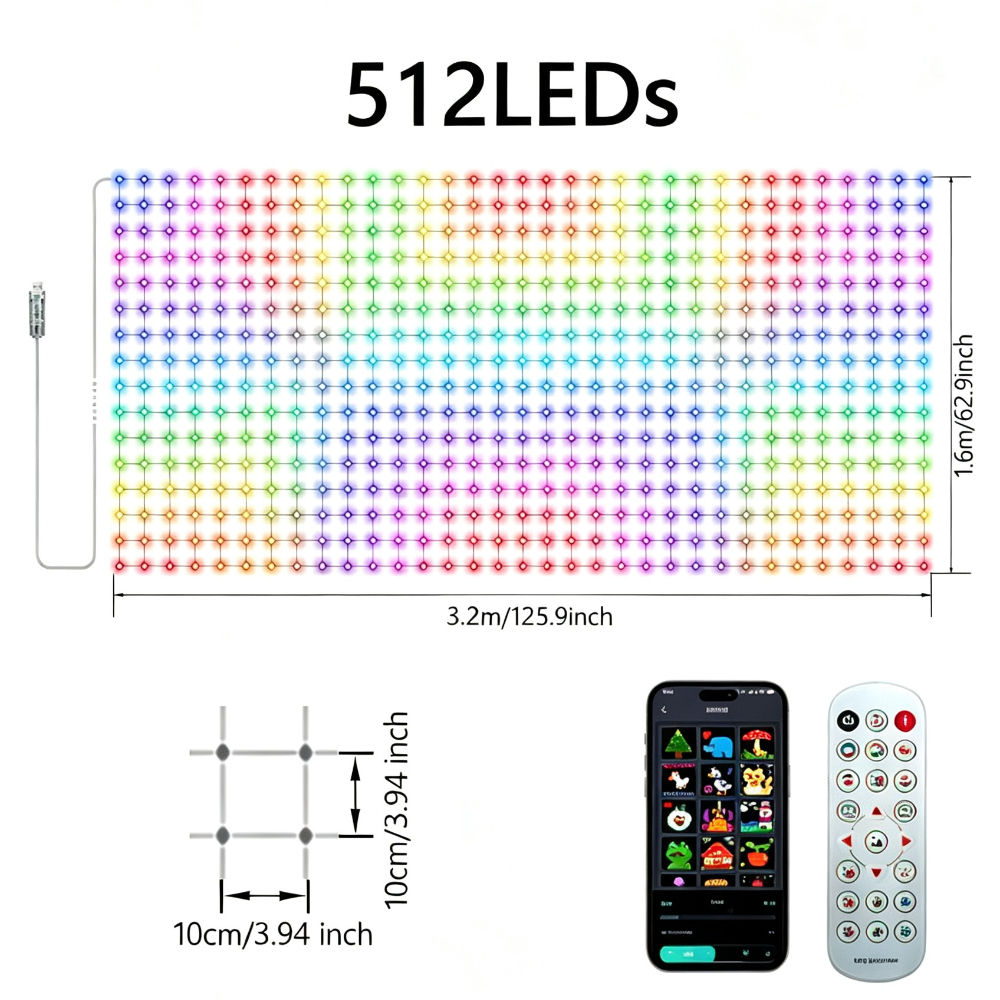 Rgb Custom Colors. Code Smart DIY Curtain Lights APP Custom Pattern Animation RGB LED Light for ...