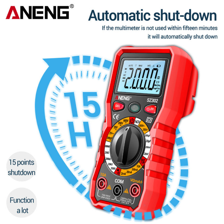 ANENG SZ302 Digital Multimeter AC/DC Votage Current Automatic Tester ...
