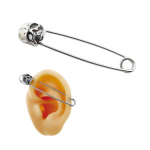 JHJT 16G Skull Industrial Barbell Piercing 316L Surgical Stainless Steel Pin Cartilage Ear Industrial Piercing Body Jewelry