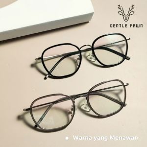 Gentle Fawn Frame Kacamata Style Simple Bisa Minus Pria Wanita Fashionable Bentuk Kotak Metal 5439