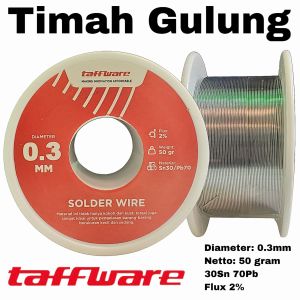 Timah Solder 0.3mm 50 Gram Sn30 Pb70 0.3 mm Taffware