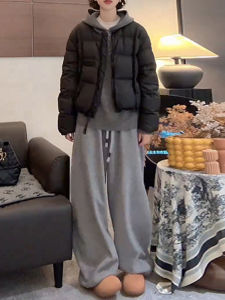 Shalldoer | Winter New Three-Piece Leisure Set Hooded Knit Top Wide-Leg Pants