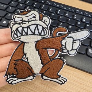 1PC Funny Monkey Embroidered Patch Cute Humorous Badge DIY Gift Iron On Sew On Patches For Clothing Cap Bag Jacket Trucker Hat