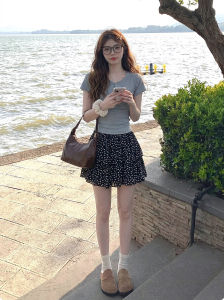 YAYANGREN | Ballet Silk Organza Short Skirt A-Line High Waist Small Figure Summer