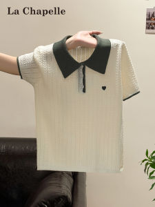 La Chapelle | Áo Thun Cổ Polo Tay Ngắn Màu Kẻ Hè