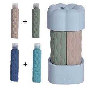 4 in 1 Travel Bottles Silicone Travel Containers BPA Free Leak Proof Refillable Bottle Set for Shampoo Conditioner Lotion