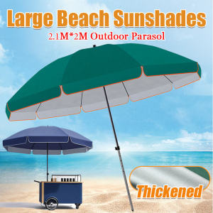 2.1M*2M Outdoor Beach Parasol Large Garden Patio Umbrella UV Sunshade Umbrella Folding Umbrella