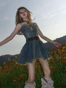 Váy Ngắn Denim Phong Cách Cổ Điển Dành Cho Nữ Mùa Hè Cỡ Lớn Váy Ngắn Thon Gọn Váy Ngắn Thắt Eo Váy Ngắn Denim