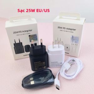 Sạc Nhanh Samsung 25W PD USB Type C Cho Galaxy S25 S23 S24 A54 F36 F16 A26 A25 - Bộ Chuyển Đổi Du Lịch Tương Thích Với Z Flip Fold 7 6
