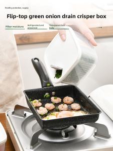 Food Grade Kitchen Storage Box Cucumber Garlic Onion Herb Sealed Refridgerator Organizer Drainable Pantry Container for Home Use