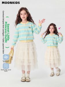 Moonkids | Princess Dress for Girls Autumn Korean Style Sweet Wear Dress Set