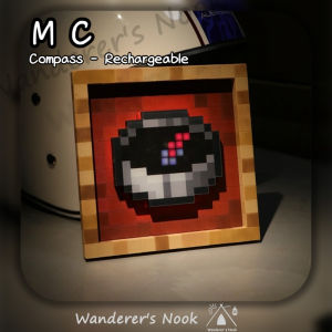 MC Compass Magnetic Game Peripherals 3D-printed Keychain Simple Pixel Pendant New Rechargeable High-endurance Small Ornament