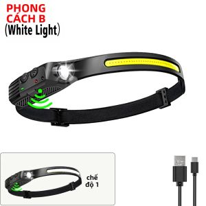 XIWANGFIRE | Đèn Pha Cảm Biến LED Có Thể Sạc Lại Bằng USB Với Pin Tích Hợp Đèn Pin Đeo Đầu Chống Nước Dùng Cho Câu Cá Cắm Trại Ngoài Trời - Điều Chỉnh Được Độ Sáng Cao/trung Bình/thấp
