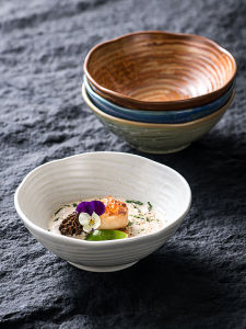 Japanese Style Ceramic Bowl Rice Bowl Dessert Sand Ice Bowl Yogurt Bowl 2025 New Fruit Salad Bowl Dining Utensils