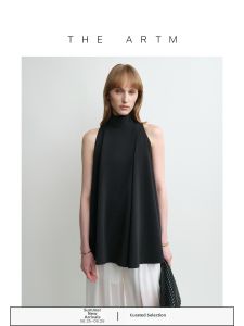Silk High-neck Sleeveless A-line Easy-care Vest