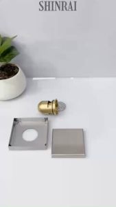 ( 12*12 CM Đáy Đồng Lớn - Có Thể Dán Gạch Được ) Ga Thoát Sàn  Phễu Thoát Nước INOX SUS304 Tấm Đặc Dày Nhà Tắm SHINRAI