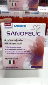 (Hộp 30 ống) Sanofelic hỗ trợ giảm triệu chứng buồn nôn trong thai kỳ Bổ sung sắt và các vitamin.