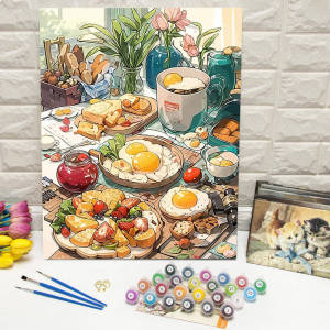DIY Digital Oil Painting Egg Painting By Numbers Fruit Drawing By Numbers Food Acrylic Paint On Canvas Kits Kitchen Decoration
