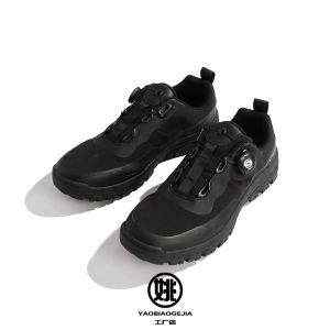 High-End Outdoor Rotating Buckle Mountain Shoes Mens No-Tie Laces Breathable Travel Casual Hiking Lazy Sports Shoes