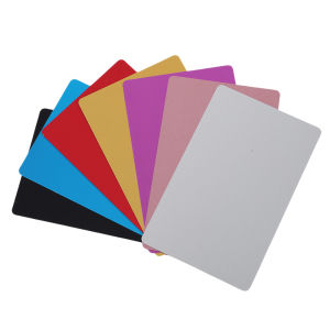 Welcomehome 50PCS Mark Engraved Business Visit Name Cards Smooth Aluminum Alloy Blank Card Name Cards Flat for Office Clients