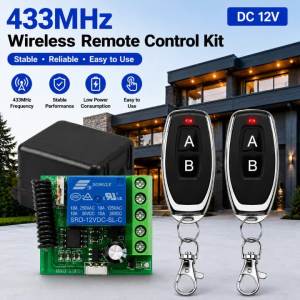 FUNNYSHIELD 433Mhz Remote Control Wireless Switch DC 12V RF 10A Relay Receiver and 2CH Transmitter For Door Electromagnetic Lock