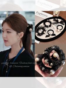 ยางรัดผมมุก ลูกไม้ ชิ้น ยืดหยุ่นสูง สำหรับเด็กผู้หญิง ทนทาน รัดผมทรงกลม แฟชั่น สไตล์เกาหลี ชิ้น