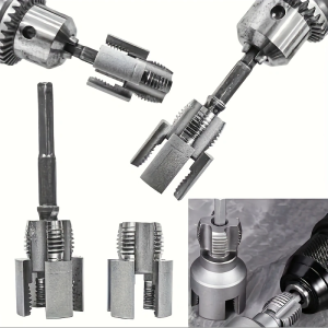 2025 Pipe Threading Tool Kit - Internal & External Cutter for 1/2" & 3/4" Pipes Drill-Compatible Rethreading Die Set
