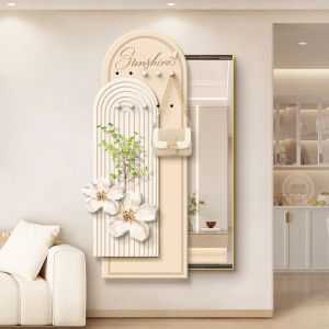 RUIBAHAO | Hidden Design Cream Wood Style Full-Length Mirror